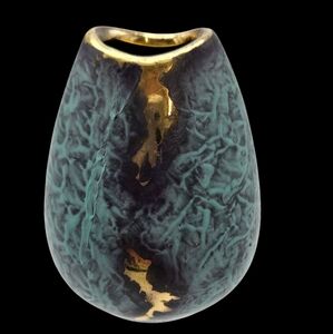 MCM Vintage Jasba Keramik Pottery Germany Tiny Fish Mouth Vase Fat Lava Glaze